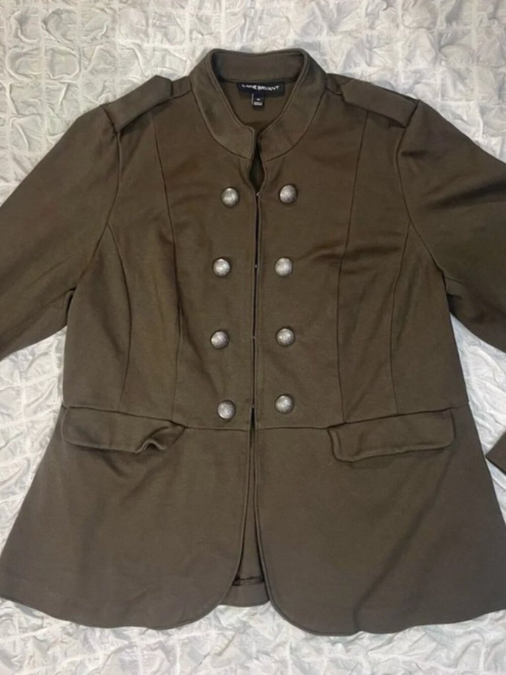 Lane Bryant Dark Olive, Military-style Jacket, Size 14